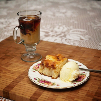 Apple Coffee Cake with Ice Cream